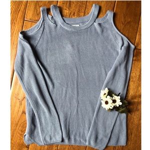 Pink Republic Blue Cold Shoulder Sweater